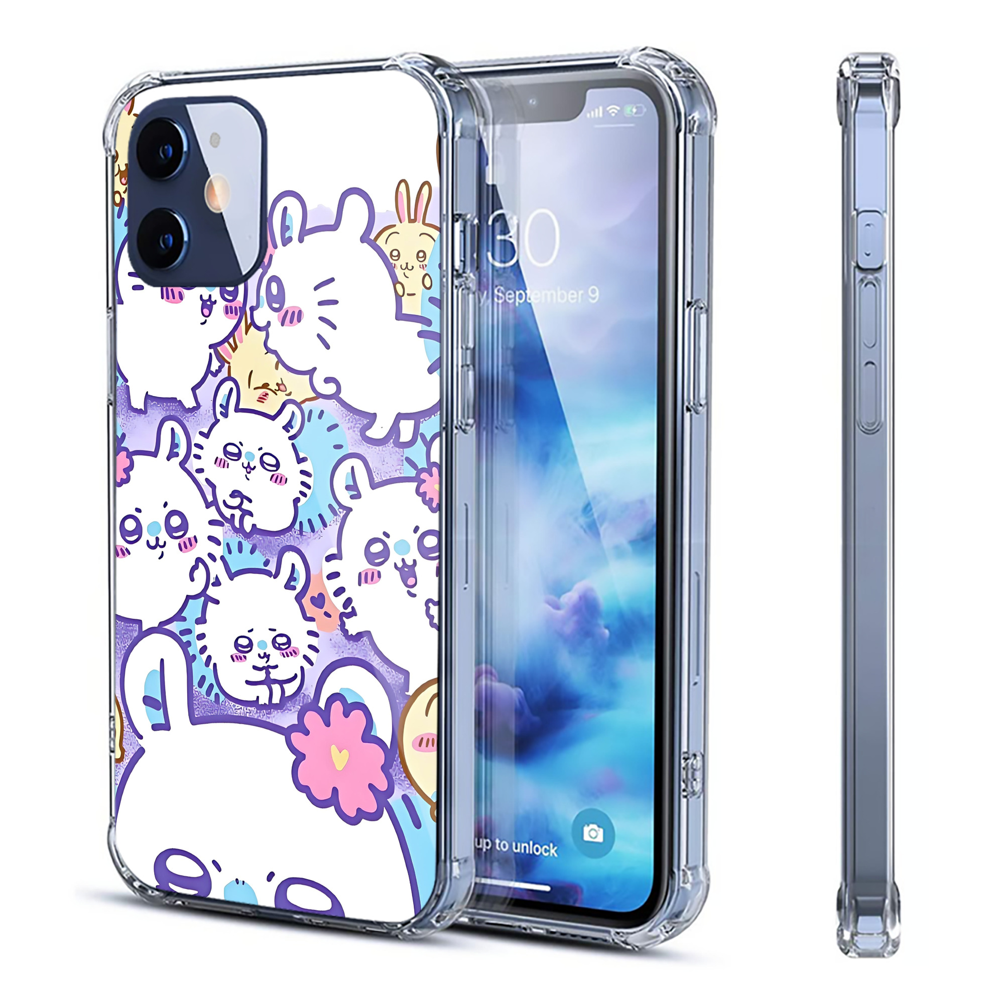 （画像用） ちいかわ Chii-kawa 【iPhone 12シリーズ対応】透明スマホケース（クリアソフトケース）